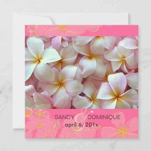 Plumeria Wedding Invitations Kaart (Voorkant)