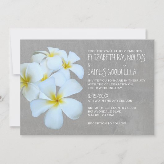 Plumeria Wedding Invitations Kaart (Voorkant)