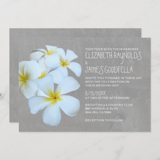 Plumeria Wedding Invitations Kaart (Voorkant / Achterkant)