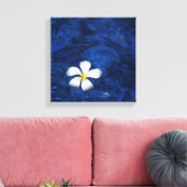 Plumeria witte bloem bloemenpatroon canvas afdruk (Insitu (Woonkamer))