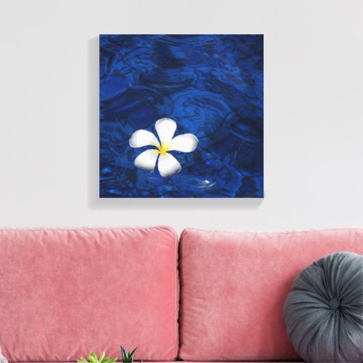 Plumeria witte bloem bloemenpatroon canvas afdruk (Insitu (Woonkamer))