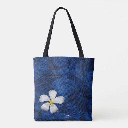Plumeria witte bloem bloemenpatroon tote bag (Achterkant)