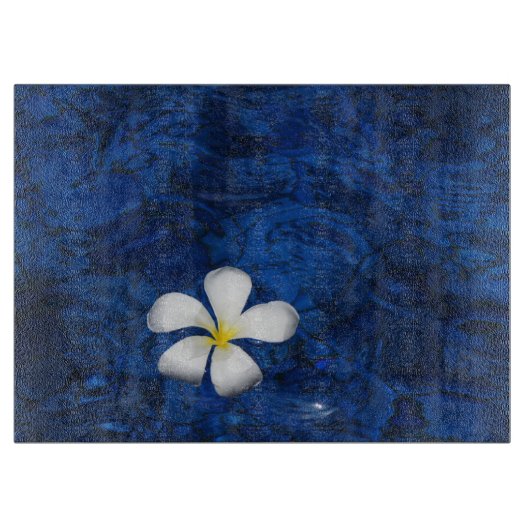 Plumeria Witte Bloem Bloemig Patroon Snijplank (Voorkant)