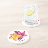 Plumeria Zandsteen Onderzetter (Zijkant)