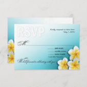 Plumeria Zeester Tropisch Strand RSVP (Voorkant / Achterkant)