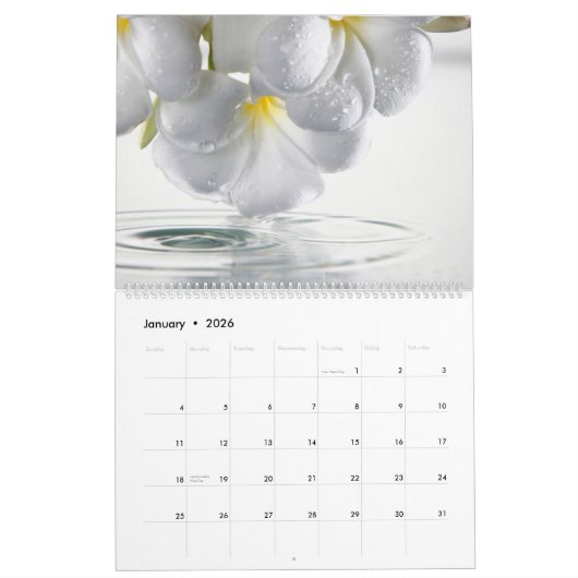 Plumeria Zen Agenda Kalender (Jan 2026)