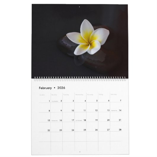 Plumeria Zen Agenda Kalender (Feb 2026)