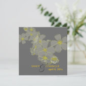 Plumerias diy kleuren, grijs geel zwart kaart (Staand voorkant)