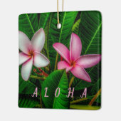 Plumerias in wit en roze Ornament (Links)