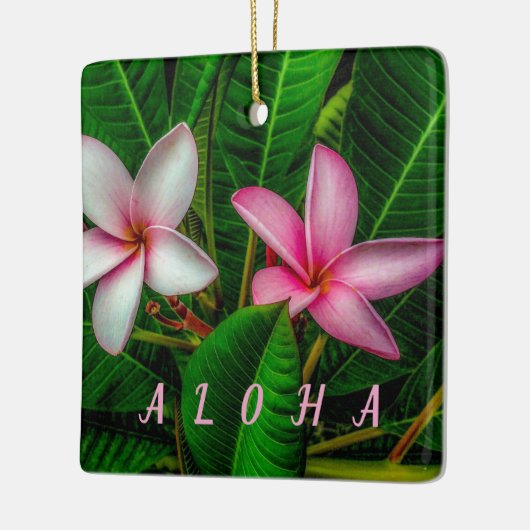 Plumerias in wit en roze Ornament (Links)