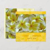 Plumerias op gele achtergrond kaart (Voorkant / Achterkant)