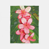 Plumerias roze fleece deken (Voorkant)
