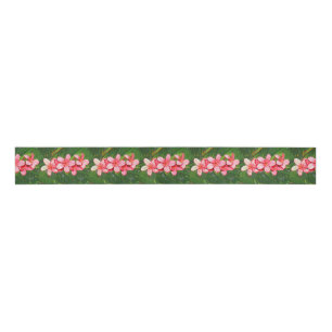 Plumerias roze grosgrain lint
