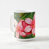 Plumerias roze koffiemok (Voorkant links)