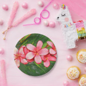Plumerias roze papieren bordje (Feest)