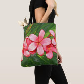 Plumerias roze tote bag (Dichtbij)