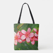 Plumerias roze tote bag (Achterkant)