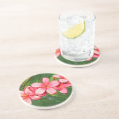 Plumeria's Zandsteen Onderzetter (Zijkant)