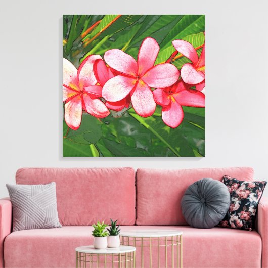 Plumerie Canvas Afdruk (Insitu (Woonkamer))