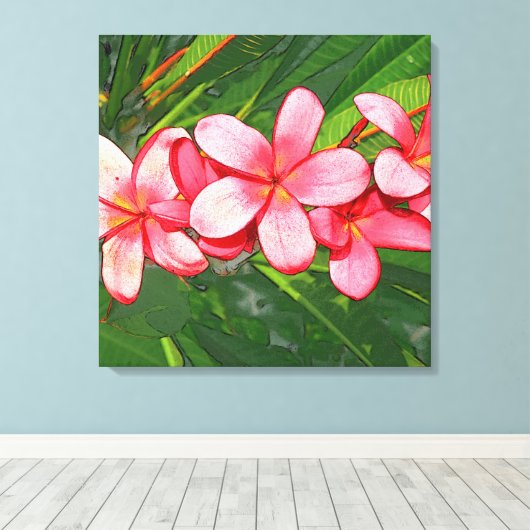Plumerie Canvas Afdruk (Insitu (Houten vloer))