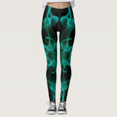 Plumes van groene rook op zwart leggings (Voorkant)