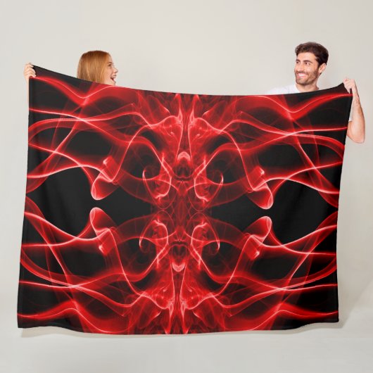 Plumes van roodrok op zwart fleece deken (In situ)