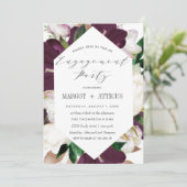 PlumMagnolia Typography Wedding Engagement Party Kaart (Staand voorkant)