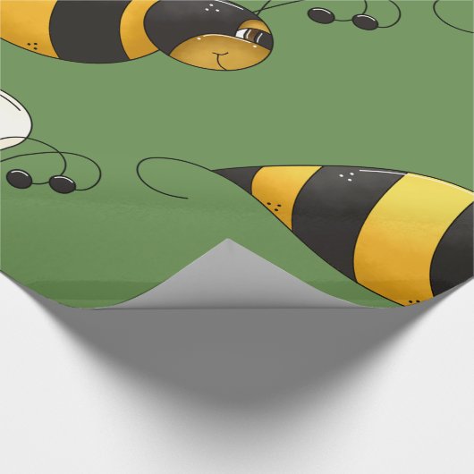 Plump Bee Glossy Wrapping Paper Cadeaupapier (Hoek)
