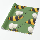 Plump Bee Glossy Wrapping Paper Cadeaupapier (Uitgerold)