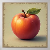Plump Nectarine Fruit Art Print (Voorkant)