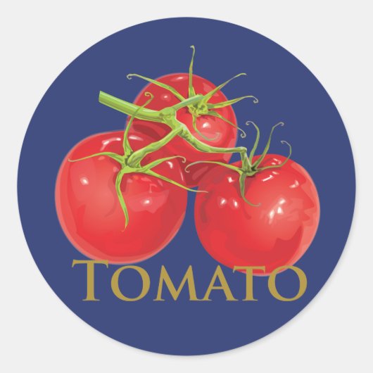 Plump Red Tomaten Ronde Sticker (Voorkant)