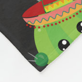 Plump Round Cactus in een Red Sombrero Pattern Fleece Deken (Hoek)