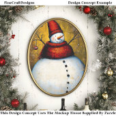 Plump Round Happy Jolly Snowman BA7 Decoupage Tissuepapier