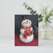 Plump Snowman Briefkaart (Staand voorkant)