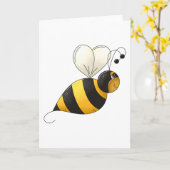 Plump Winged Bumble Bee Kaart (Gele Bloem)