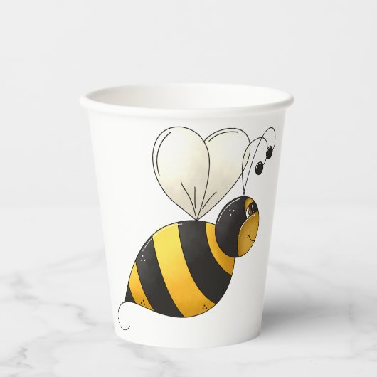Plump Winged Bumble Bee Papieren Bekers (Voorkant)