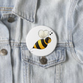 Plump Winged Bumble Bee Ronde Button 7,6 Cm (In situ)
