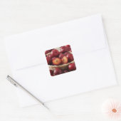 Plums in mand vierkante sticker (Envelop)