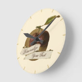Plums Retro Fruit Old School Ronde Klok (Hoek)