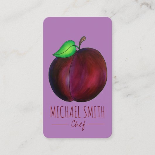 Plums Ripe Summer Paars Plum Fruit Canning Chef Visitekaartje (Voorkant)