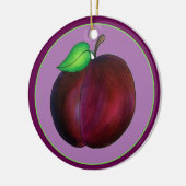 Plums Ripe Summer Paars Plum Fruit Illustration Keramisch Ornament (Links)