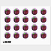 Plums Ripe Summer Paars Plum Fruit Illustration Ronde Sticker (Vel)