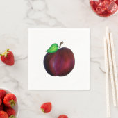 Plums Ripe Summer Paars Plum Fruit Illustration Servet (Insitu)