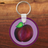 Plums Ripe Summer Paars Plum Fruit Illustration Sleutelhanger (Voorkant)