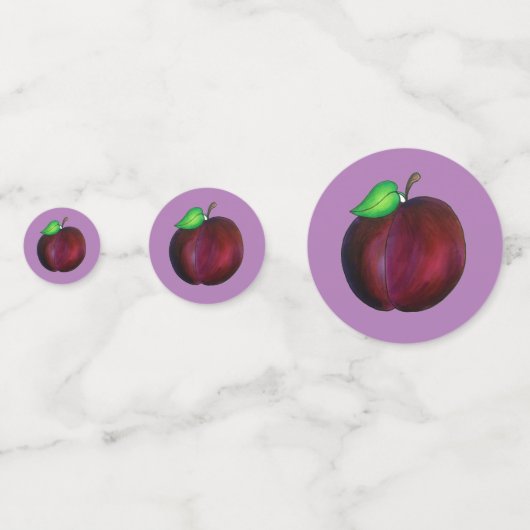 Plums Ripe Summer Paars Plum Fruit Print Confetti (Voorkanten)