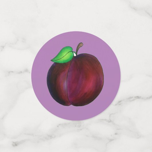 Plums Ripe Summer Paars Plum Fruit Print Confetti (Kleine voorkant)