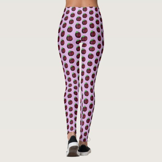 Plums Ripe Summer Paars Plum Fruit Print Leggings (Achterkant)