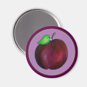 Plums Ripe Summer Paars Plum Fruit Print Magneet (Voorkant / Achterkant)
