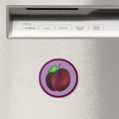 Plums Ripe Summer Paars Plum Fruit Print Magneet (Insitu (Vaatwasser))