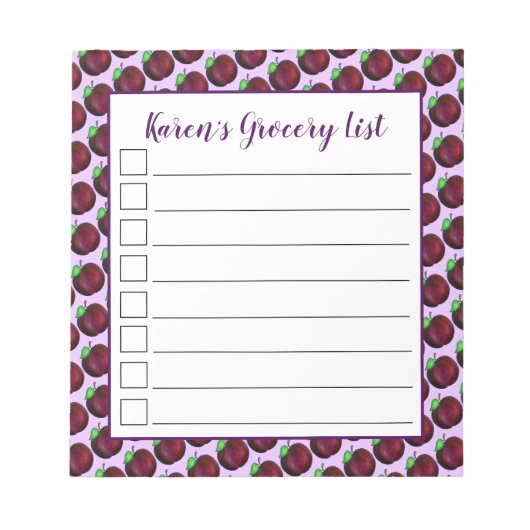 Plums Ripe Summer Paars Plum Fruit Print Notitieblok (Voorkant)